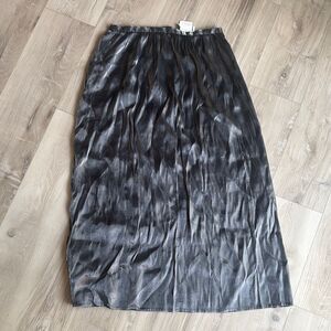 Vintage 90’s Brannan Studio Elegant Gray Metallic Shimmer Skirt Size 12